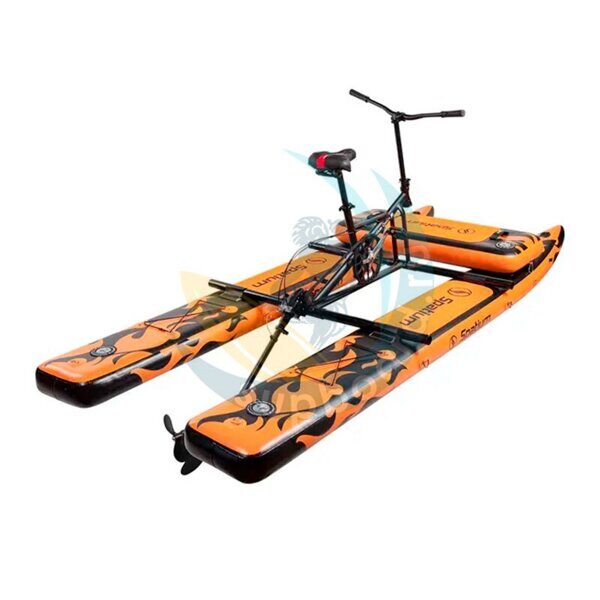 Водный-велосипед-Spatium-Water-Bike-O-10'4-Orange-с-подушкой-общий-вид-сзади