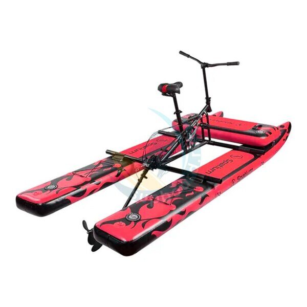 Водный-велосипед-Spatium-Water-Bike-R-10'4-Red-с-подушкой-общий-вид-сзади