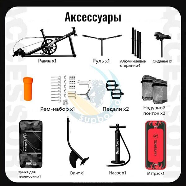 Водный-велосипед-Spatium-Water-Bike-R-10'4-Red-с-подушкой-комплектация